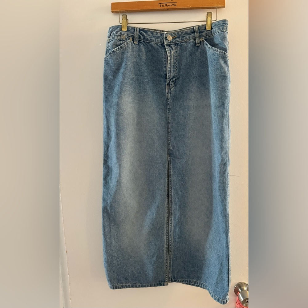 Vintage long denim skirt